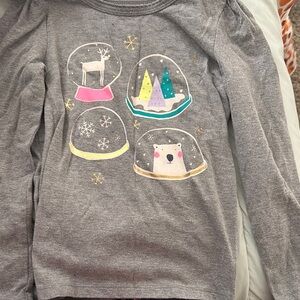 Gray Kids Shirt with Snow Globe Design